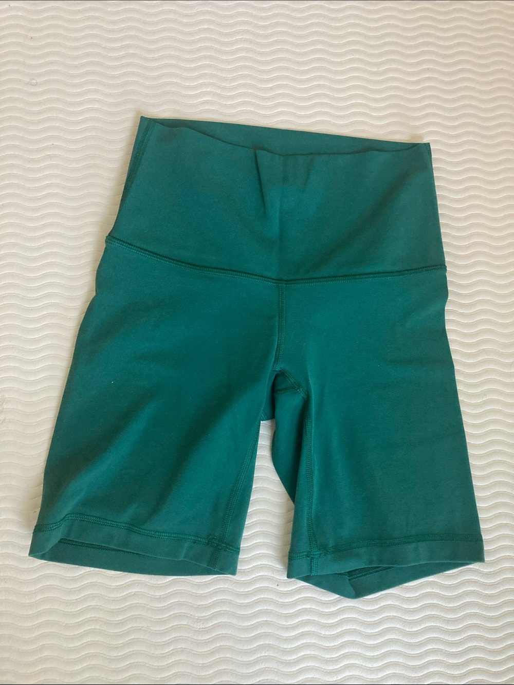 Aritzia Deep Teal Green High-Waist Bike Shorts